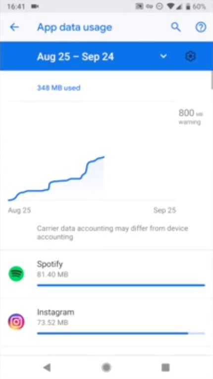 Spotify keeps stopping on android - click data usage to fix it