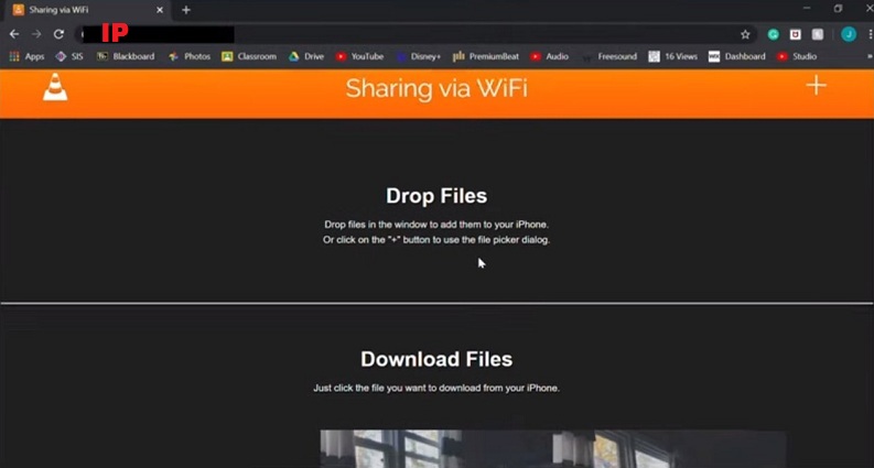 download files ysing sharing via wifi option