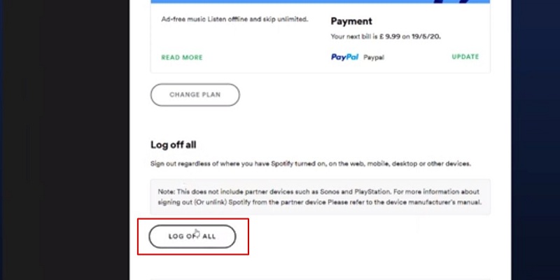 spotify sign me out everywhere