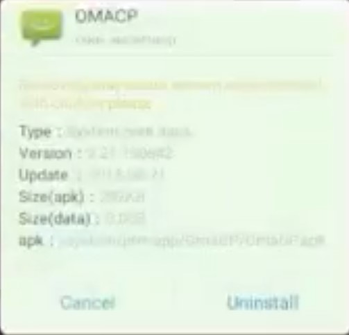 Uninstall OMACP from your Android
