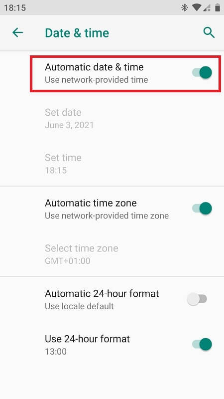Check the time and date to fix google play store keeps stopping