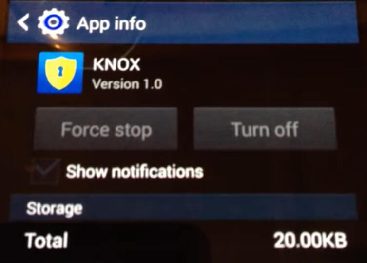 Disable KNOX