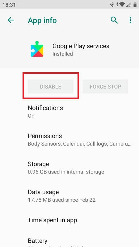 Disable and Enable google play services that keeps stopping