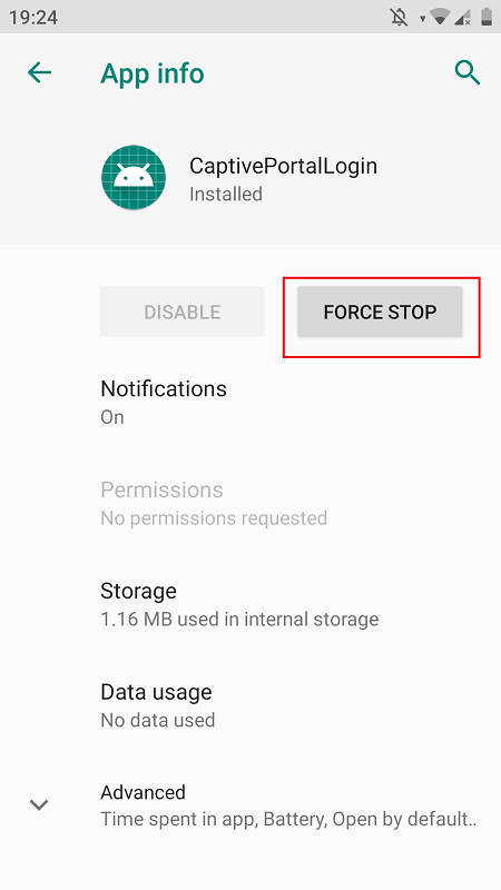 Force stop the app