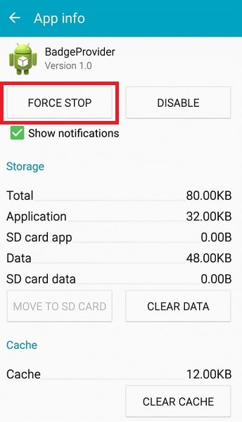 force stop the app