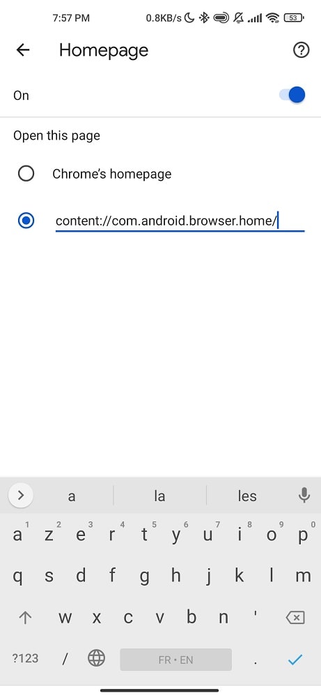 Past the content com android browser home