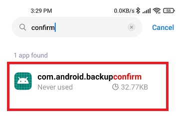 com android backupconfirm