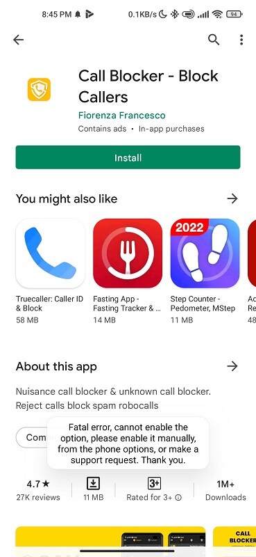 Call blocker app