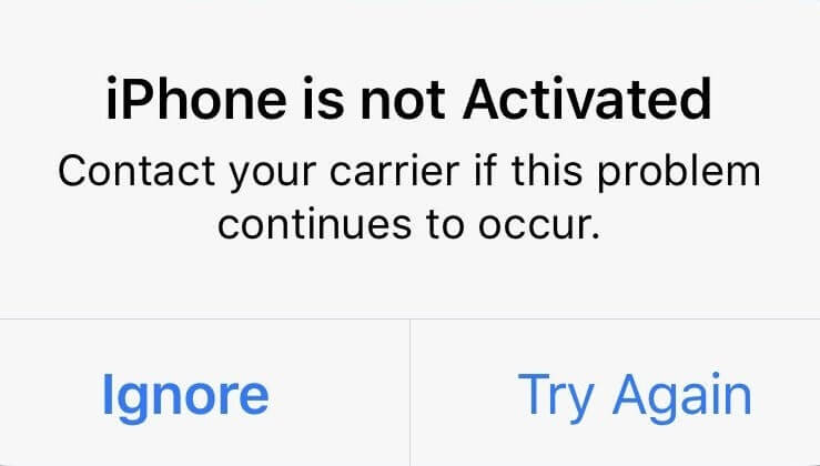 Fix iPhone is Not Activated Contact Your Carrier Error