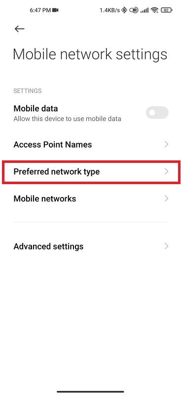 Fix mobile network not available