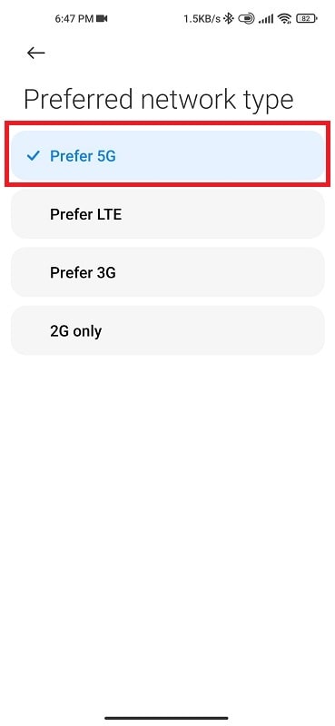 Network type to fix mobile network not available
