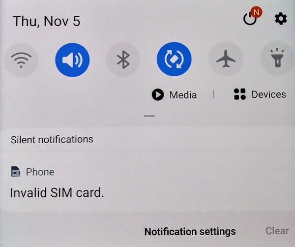 What is Invalid Sim Card on Android