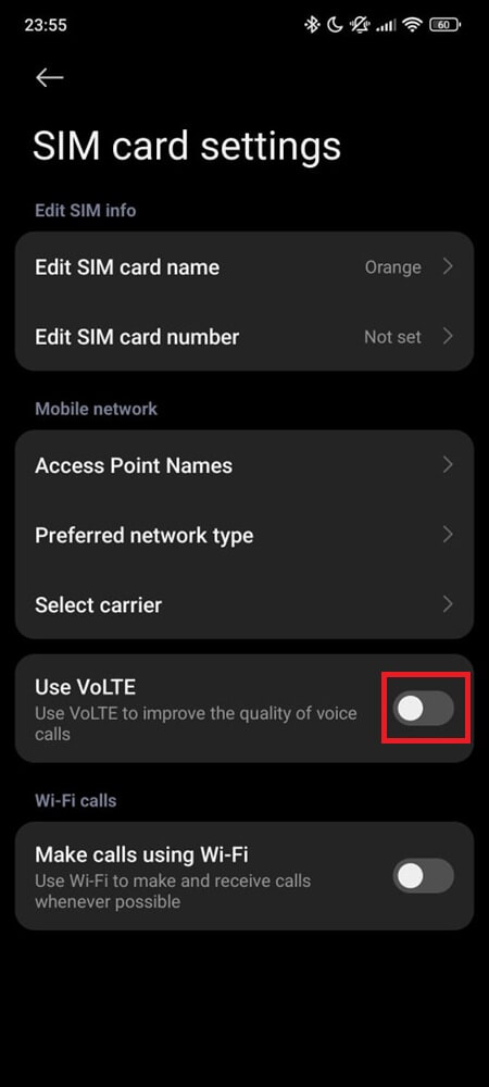 Turn on VoLTE step 3 Turn on VoLTE step 3
