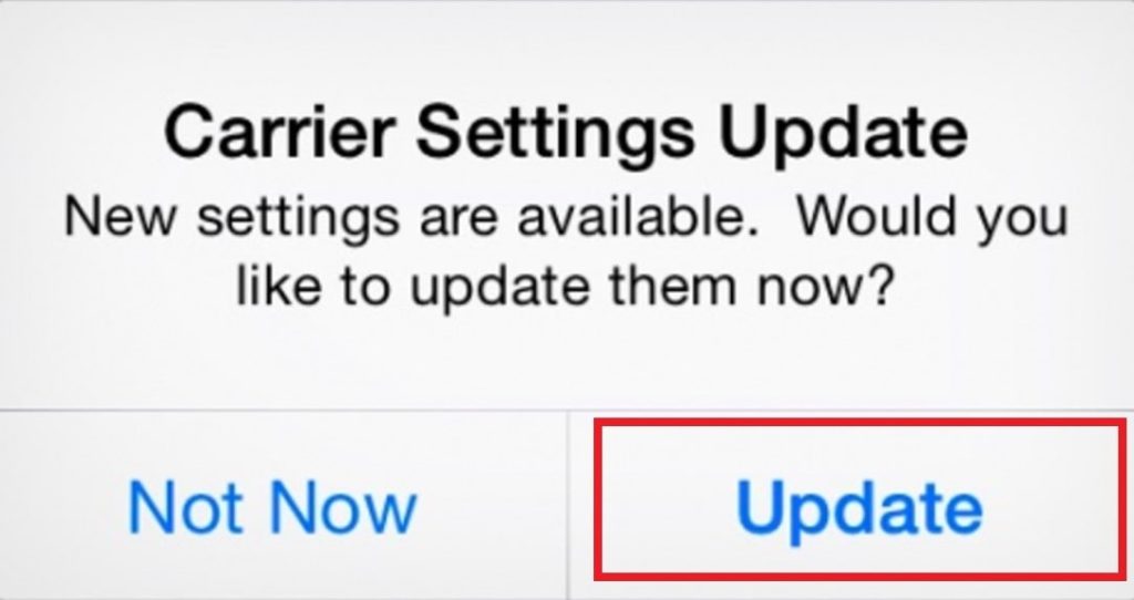 update carrier settings iphone