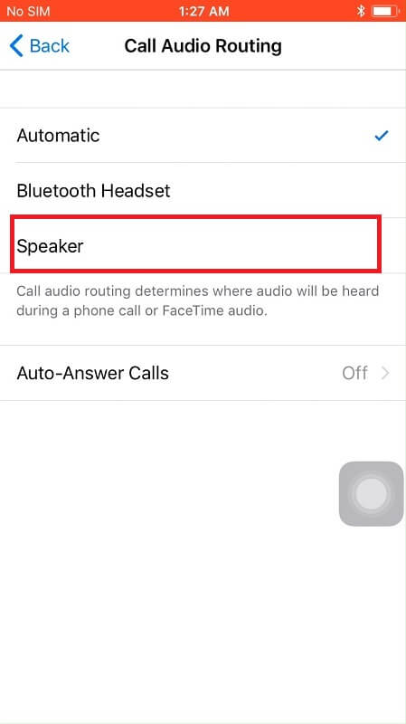 Call audio routing to speaker