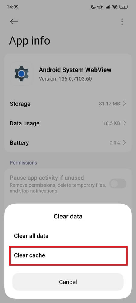 Clear Android System WebView Cache (Step 3) Clear Android System WebView Cache (Step 3)