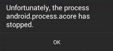 Process com.android.phone has stopped