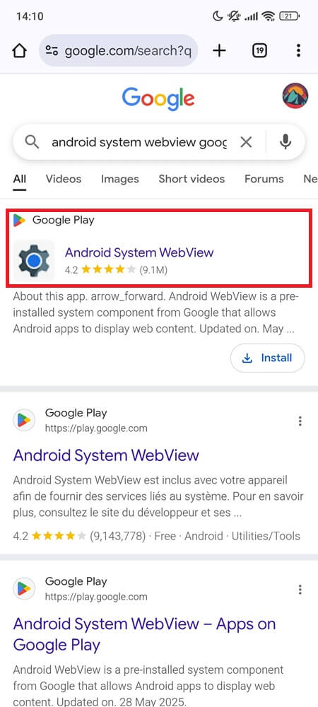 Update WebView from Google Play (Step 2) Update WebView from Google Play (Step 2)
