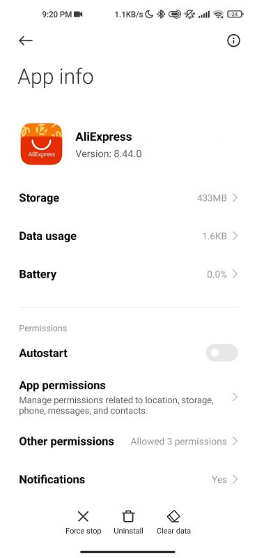 how to clear app cache on android