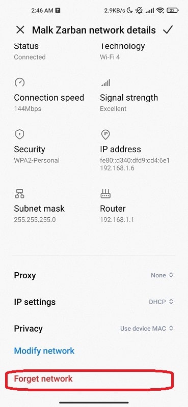 Android connected to wifi but no internet