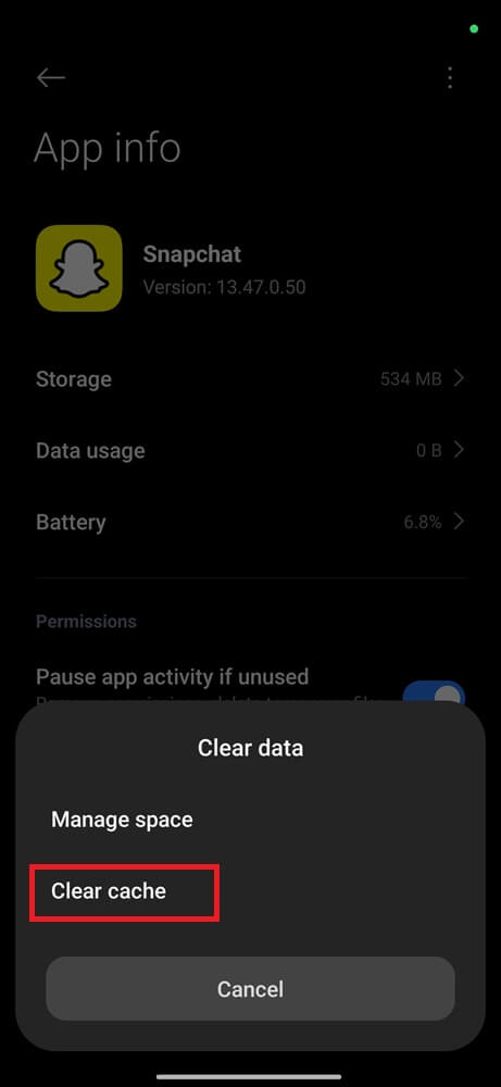 Clear Snapchat App Cache and Confirm (4) Clear Snapchat App Cache and Confirm (4)