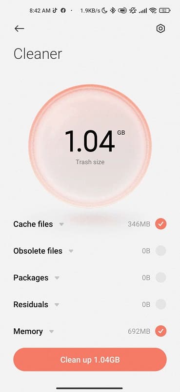 Delete trash on android