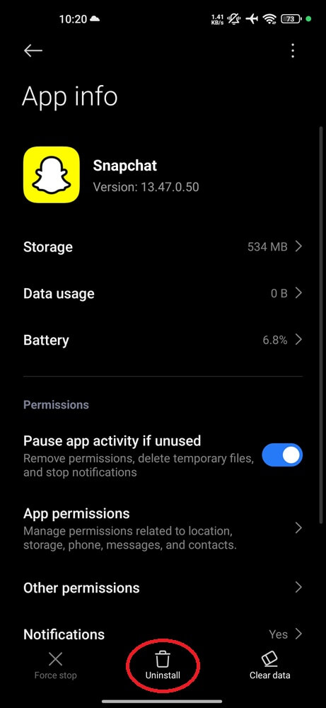 Reinstall Snapchat app (2) Reinstall Snapchat app (2)