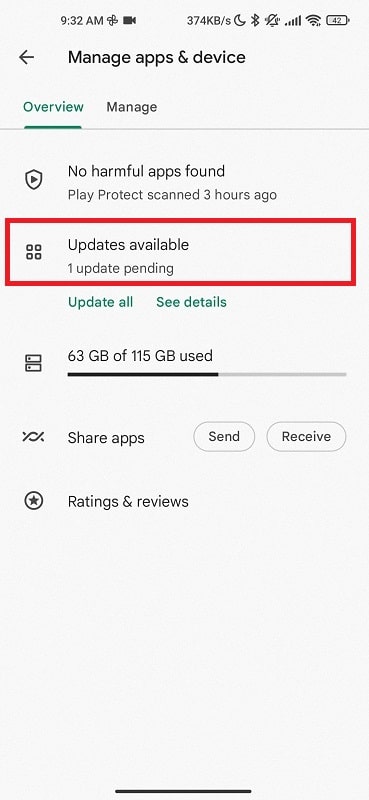 Update Gmail app