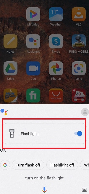 ok google turn off flashlight