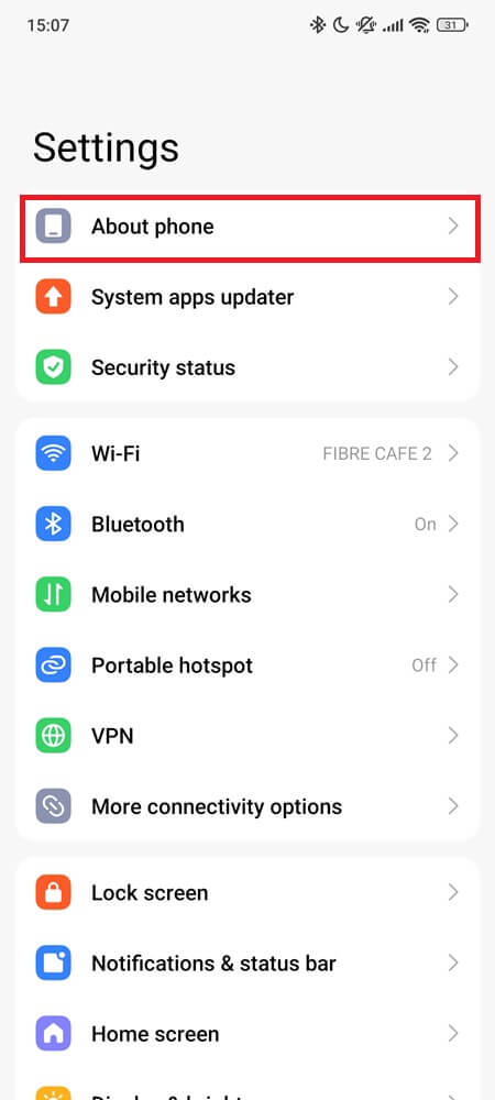 Factory reset - settings step 1 Factory reset - settings step 1