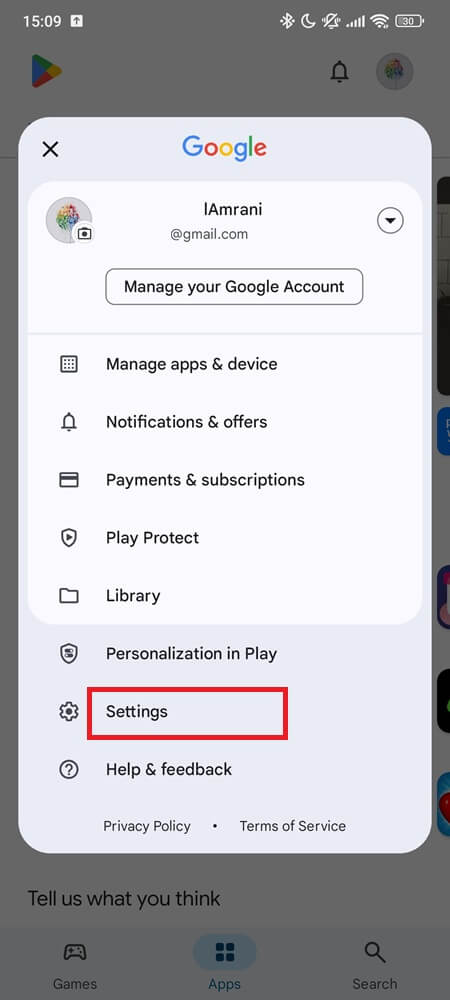 Google Play Store settings step 1 Google Play Store settings step 1