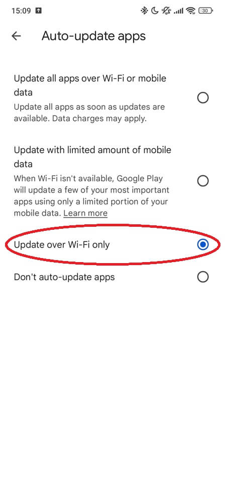 Auto update apps via wifi only step 3 Auto update apps via wifi only step 3