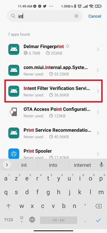 Intent Filter Verification Service App