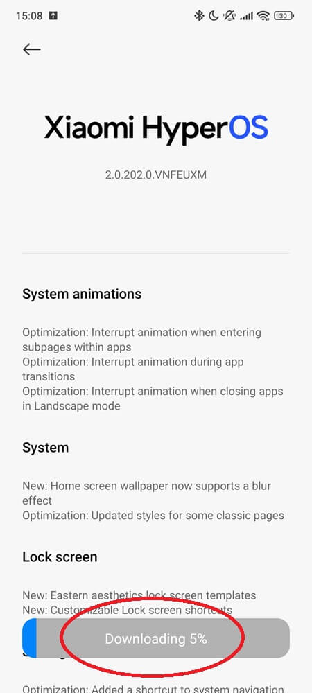 Android downloading new update step 2 Android downloading new update step 2