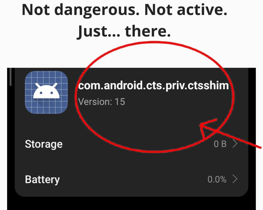 What is com.android.cts.priv.ctsshim