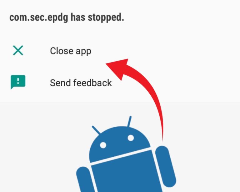 com.sec.epdg has stopped popup