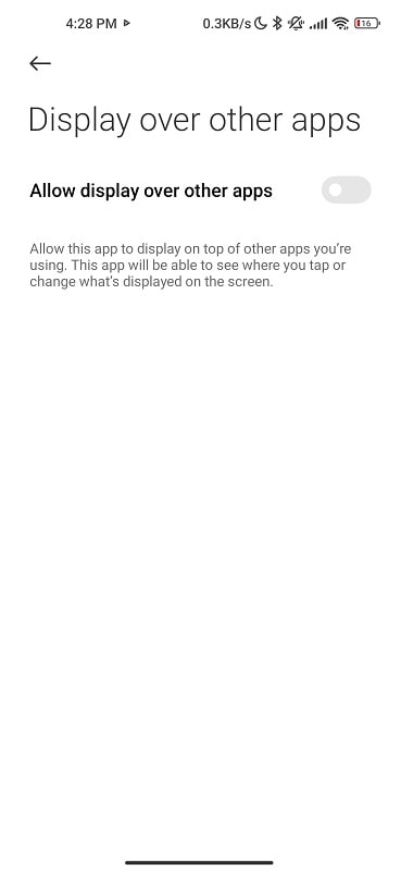 Display over other apps