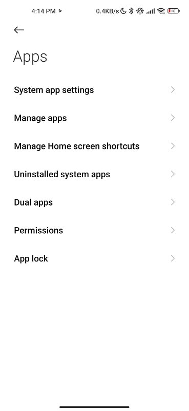 Manage apps