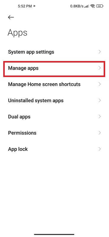 manage apps