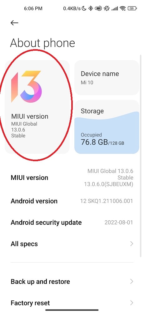 Check Android update
