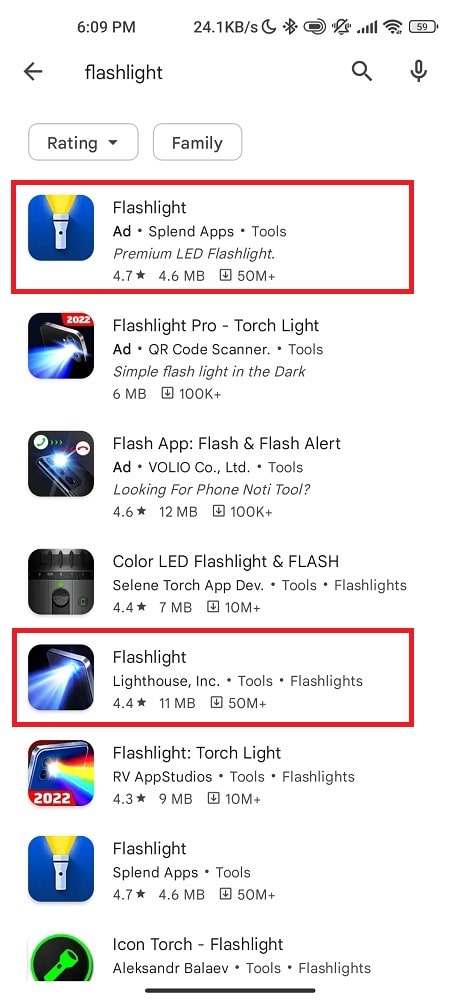 Download Android flashlight app