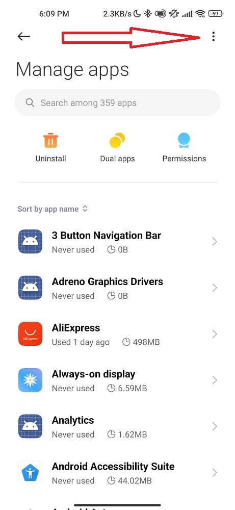 Manage all apps