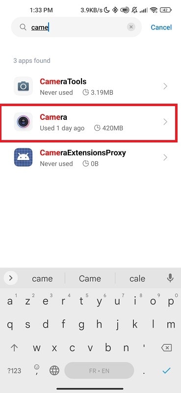 Select camera security policy prevents use of cameras