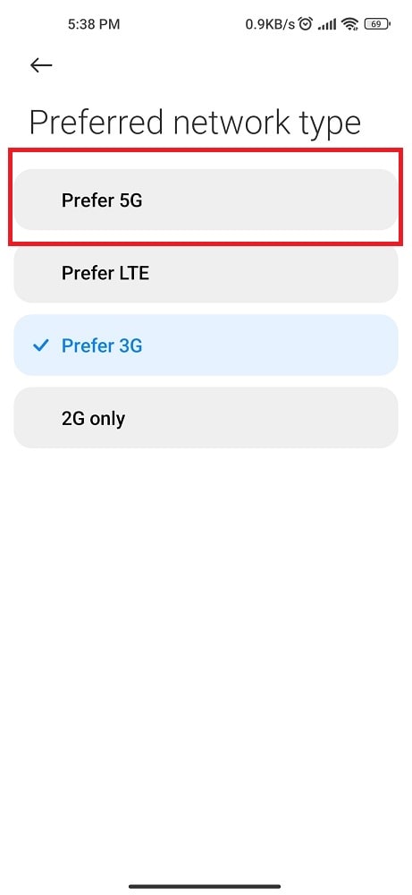 Change from 3g to 4g