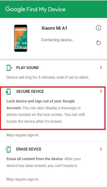 google Find my device