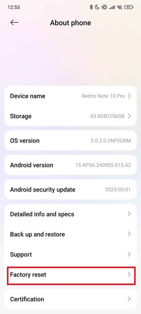 Factory Reset android phone (1) Factory Reset android phone (2)