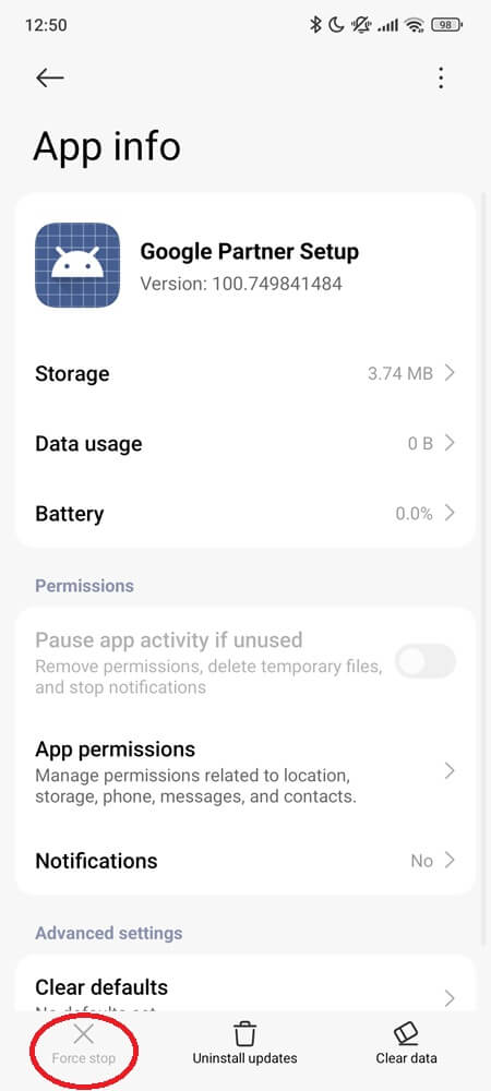 Force stop partner setup app (3) Force stop partner setup app (3)