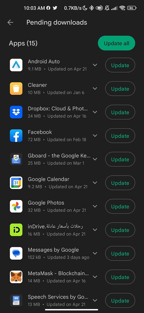 Update Google Play Services