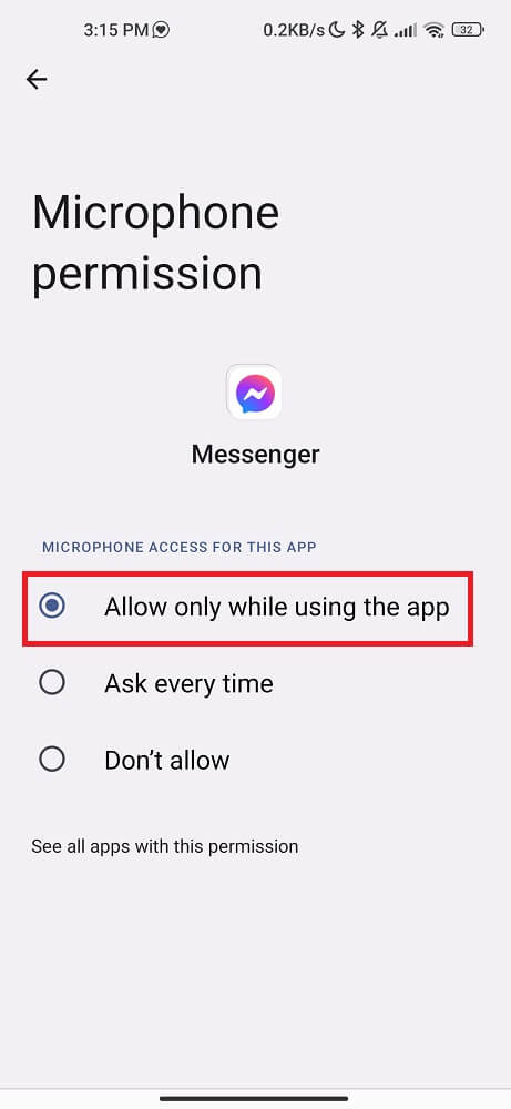 Allow microphone Permission