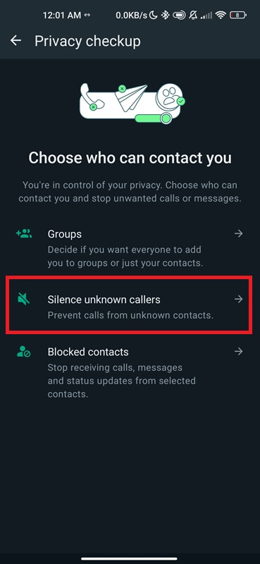 Silence Unknown callers